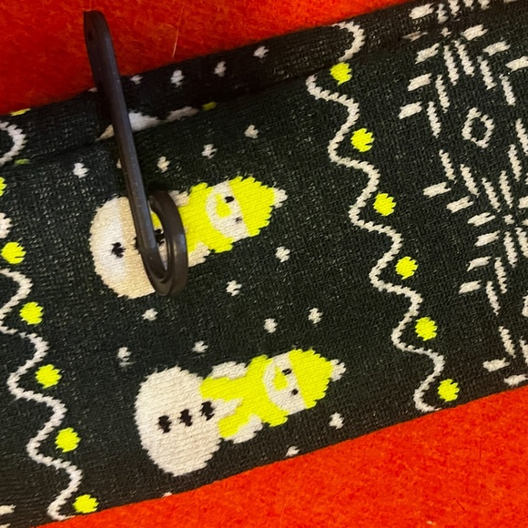 Green jacquard snowmen and hearts merino wool blend thermal socks made in Italy - Picture 3 of 9